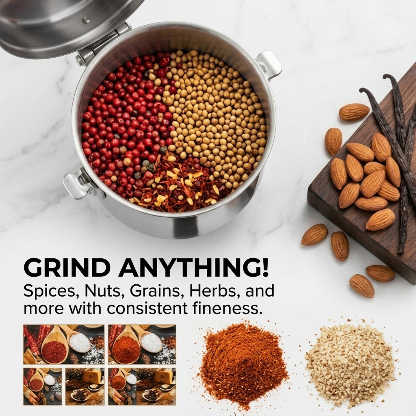 Silver Crest SC-800 Electric Spice & Coffee Grinder – Stainless Steel