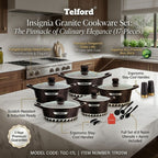 Telford Insignia Granite Cookware Set 17-Piece | Induction Ready | Eco Non-Stick | 1-Year Guarantee | Made in UK