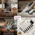 Dessini Regina 9-Piece Non-Stick Knife Set – Stainless Steel with Acrylic Stand