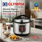 Olympia OE-3384-12 Electric Digital Pressure Cooker – 12.5L 10-in-1 Multi-Cooker
