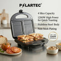 Polartec 4-Slice Sandwich Maker 1200W – Non-Stick Stainless Steel