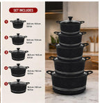 Sonex Glory Supreme 12-Piece Black Marble Die Cast Cookware Set (20x36cm)