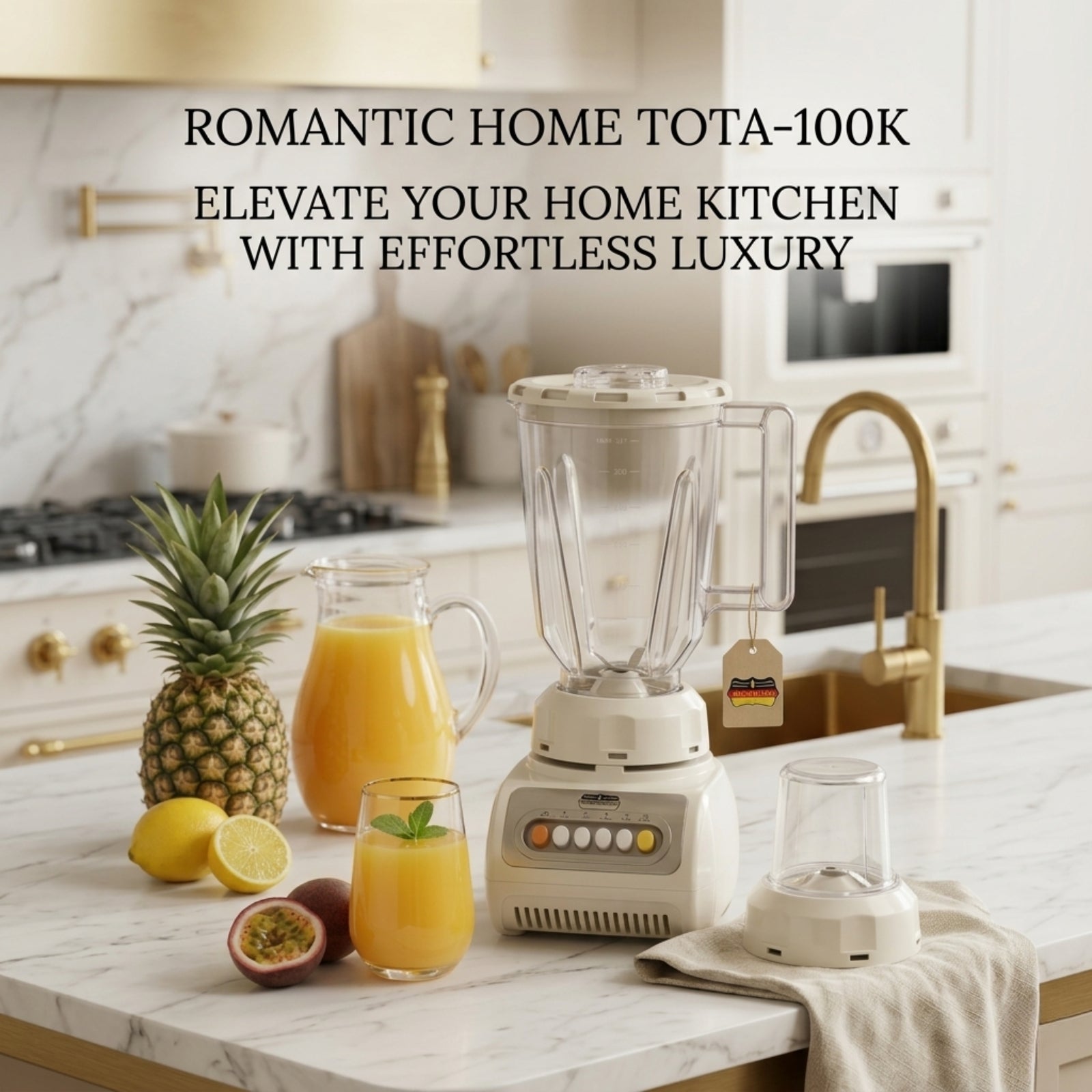 Romantic Home TOTA-100K Luxury Blender with Grinder Attachment – Elevate Your Kitchen